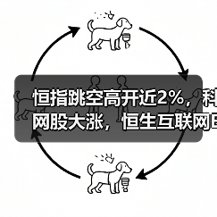 恒指跳空高开近2%，科网股大涨，恒生互联网ETF（513330）开盘涨逾3%