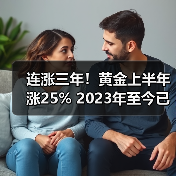 连涨三年!黄金上半年涨25% 2023年至今已涨80%(图2) 连涨三年!黄金上半年涨25% 2023年至今已涨80%(图2)